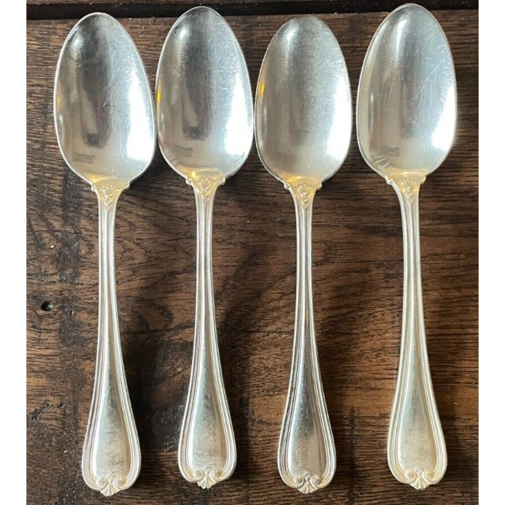 Set of 4 Priscilla 1900 Rogers Bros 1847 Silverplate 7" Spoons